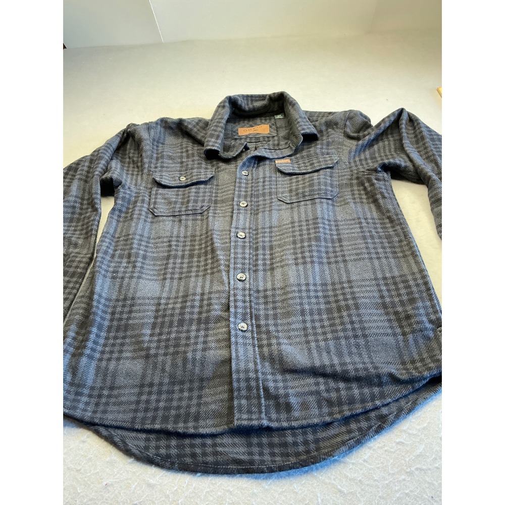 Orvis Flannel Shirt‎ Grey Plaid Jersey Lined Heavyweight XL Outdoor Rugged